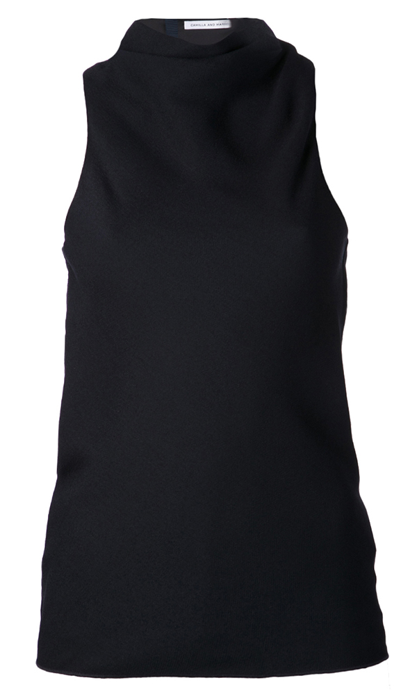 Navy Sleeveles Blouse